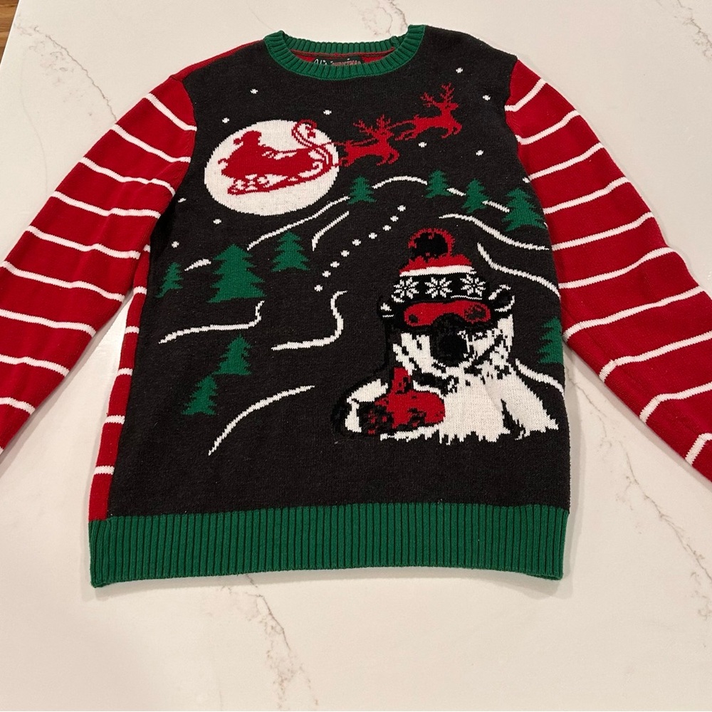 Festive Polar Bear Sweater - Red and Black